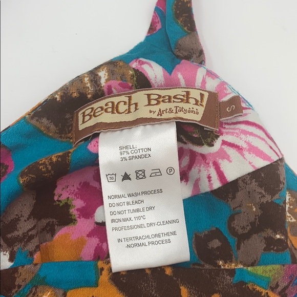 Euc ModCloth Beach Bash tropical floral halter top - Picture 5 of 5